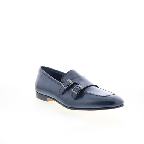 Zelli Italia Gatto Calfskin Mens Blue Loafers & Slip Ons Casual Shoes