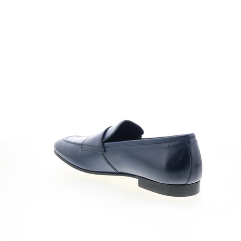 Zelli Italia Gatto Calfskin Mens Blue Loafers & Slip Ons Casual Shoes