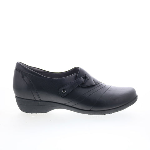 Dansko Franny 5500-020200 Womens Black Wide Leather Loafer Flats Shoes