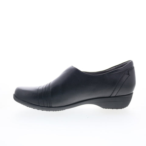 Dansko Franny 5500-020200 Womens Black Wide Leather Loafer Flats Shoes