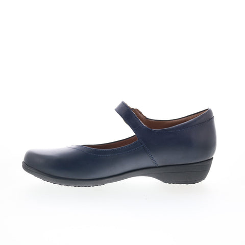 Dansko Fawna 5501-550200 Womens Blue Leather Mary Jane Flats Shoes