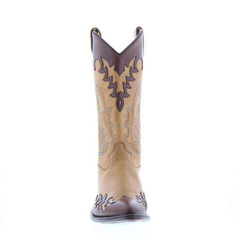 Jama Old West 5505 Mens Brown Wide Leather Cowboy Western Boots