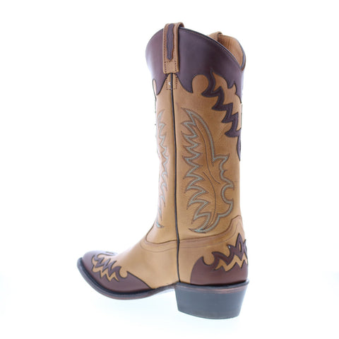 Jama Old West 5505 Mens Brown Wide Leather Cowboy Western Boots