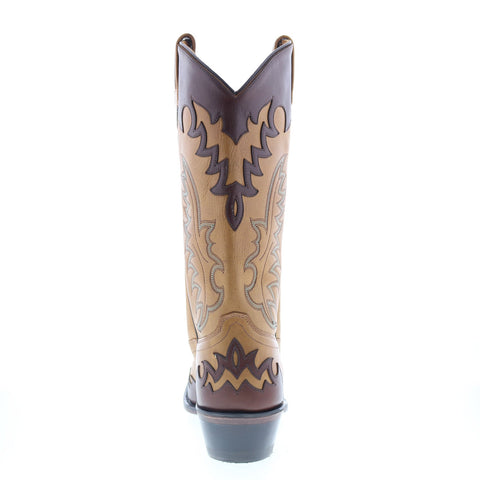 Jama Old West 5505 Mens Brown Wide Leather Cowboy Western Boots