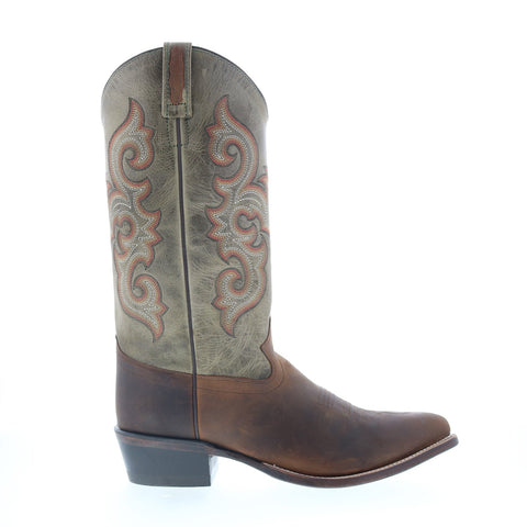 Jama Old West 5506 Mens Brown Wide Leather Cowboy Western Boots