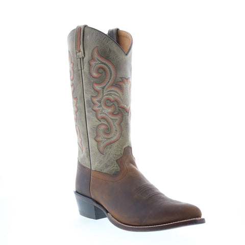 Jama Old West 5506 Mens Brown Wide Leather Cowboy Western Boots