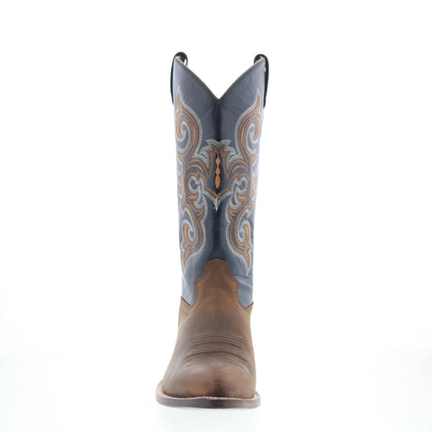 Jama Old West 5507 Mens Brown Wide Leather Cowboy Western Boots