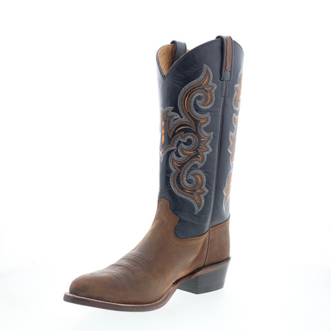Jama Old West 5507 Mens Brown Wide Leather Cowboy Western Boots