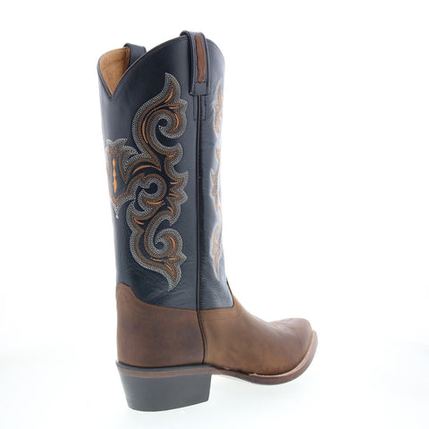 Jama Old West 5507 Mens Brown Wide Leather Cowboy Western Boots