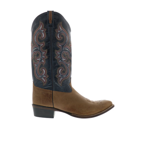Jama Old West 5508 Mens Brown Wide Leather Slip On Cowboy Western Boots