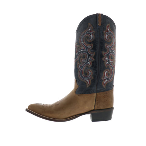 Jama Old West 5508 Mens Brown Wide Leather Slip On Cowboy Western Boots