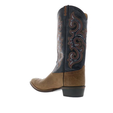 Jama Old West 5508 Mens Brown Wide Leather Slip On Cowboy Western Boots