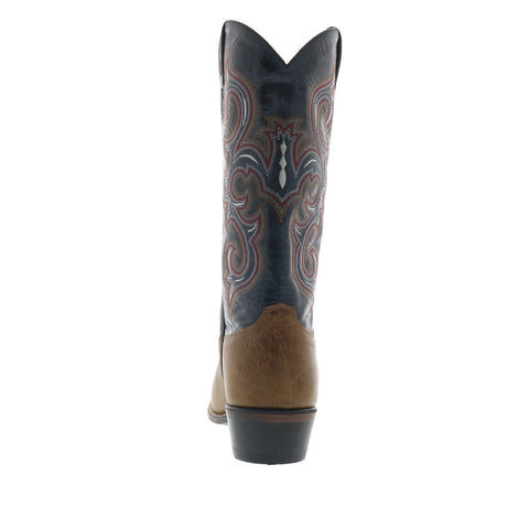 Jama Old West 5508 Mens Brown Wide Leather Slip On Cowboy Western Boots