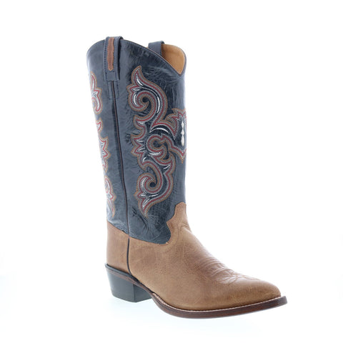 Jama Old West 5508 Mens Brown Wide Leather Cowboy Western Boots