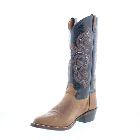 Jama Old West 5508 Mens Brown Leather Slip On Cowboy Western Boots