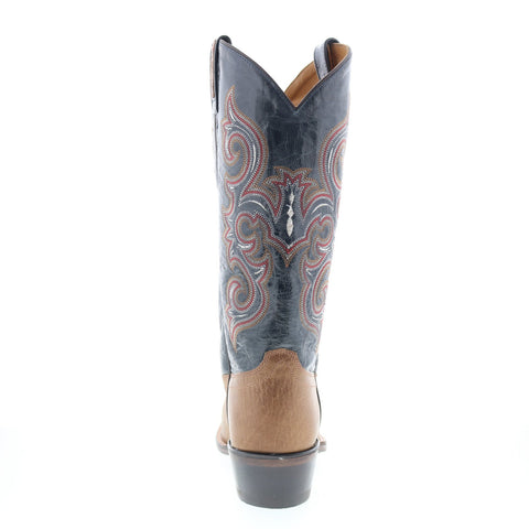 Jama Old West 5508 Mens Brown Leather Slip On Cowboy Western Boots