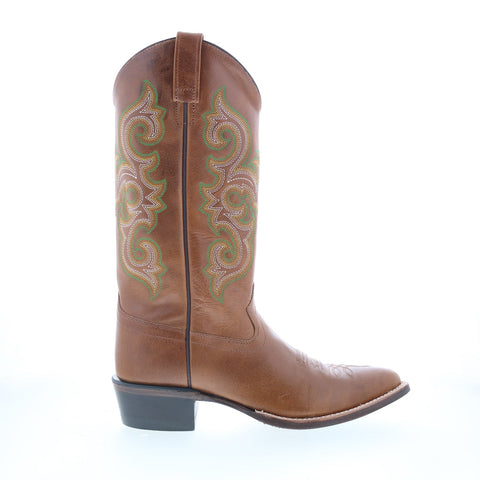 Jama Old West 5509 Mens Brown Wide Leather Cowboy Western Boots