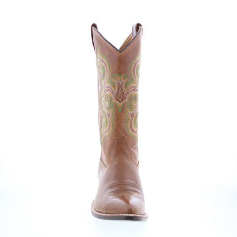 Jama Old West 5509 Mens Brown Leather Slip On Cowboy Western Boots