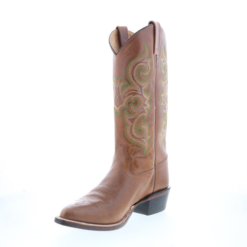 Jama Old West 5509 Mens Brown Wide Leather Cowboy Western Boots