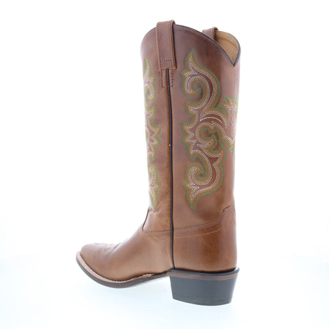 Jama Old West 5509 Mens Brown Leather Slip On Cowboy Western Boots