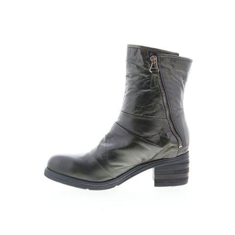 Miz Mooz Shannon 560265-101-6214 Womens Green Leather Ankle & Booties Boots