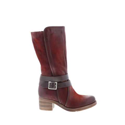 Miz Mooz Sunrise Womens Burgundy Leather Zipper Casual Dress Boots