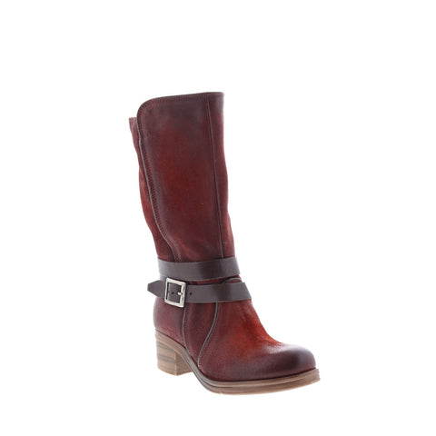 Miz Mooz Sunrise Womens Burgundy Leather Zipper Casual Dress Boots