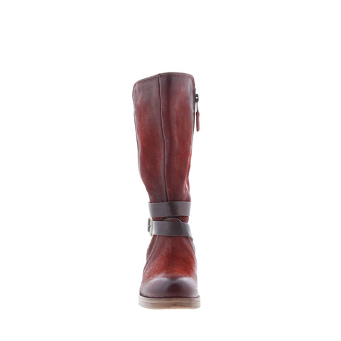 Miz Mooz Sunrise Womens Burgundy Leather Zipper Casual Dress Boots