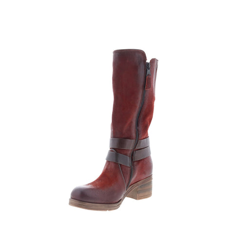 Miz Mooz Sunrise Womens Burgundy Leather Zipper Casual Dress Boots