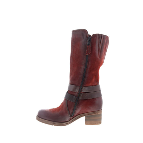 Miz Mooz Sunrise Womens Burgundy Leather Zipper Casual Dress Boots