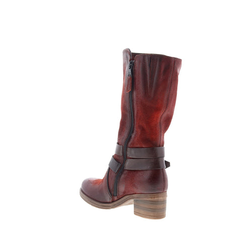 Miz Mooz Sunrise Womens Burgundy Leather Zipper Casual Dress Boots