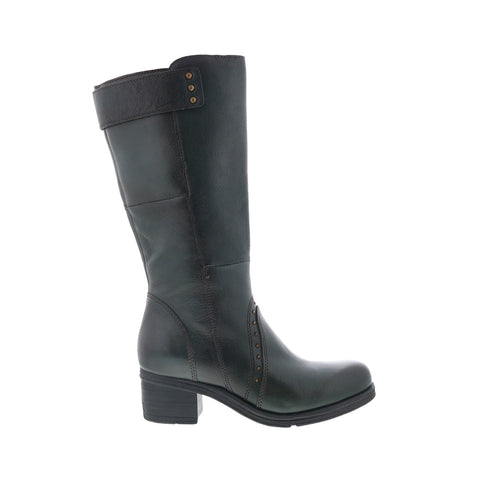 Miz Mooz Sharen Womens Green Leather Zipper Knee High Boots