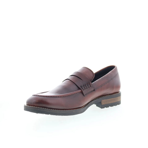 T.B. Phelps 5719-9-100 Mens Red Leather Loafers & Slip Ons Penny Shoes