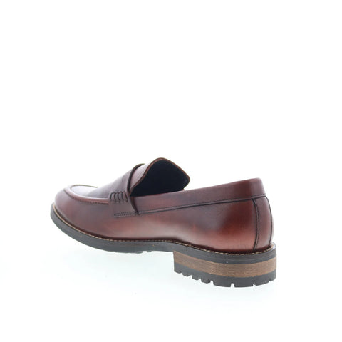 T.B. Phelps 5719-9-100 Mens Red Leather Loafers & Slip Ons Penny Shoes