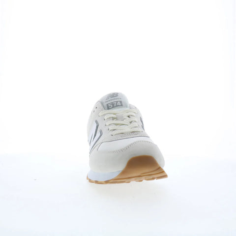 New Balance 574 U574RAD Mens White Suede Lace Up Lifestyle Sneakers Shoes