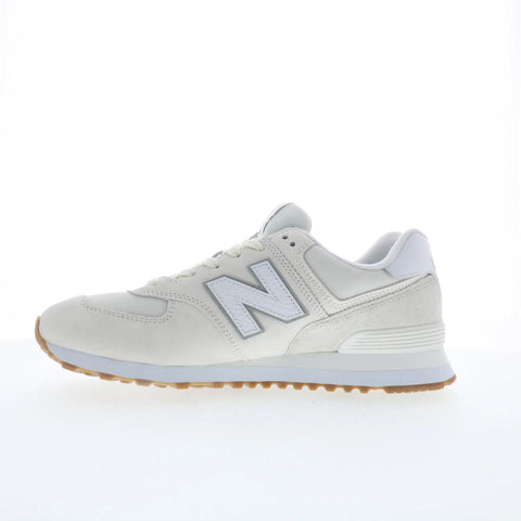 New Balance 574 U574RAD Mens White Suede Lace Up Lifestyle Sneakers Shoes