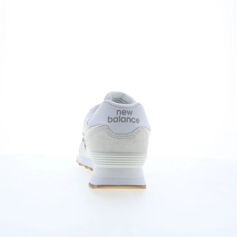 New Balance 574 U574RAD Mens White Suede Lace Up Lifestyle Sneakers Shoes