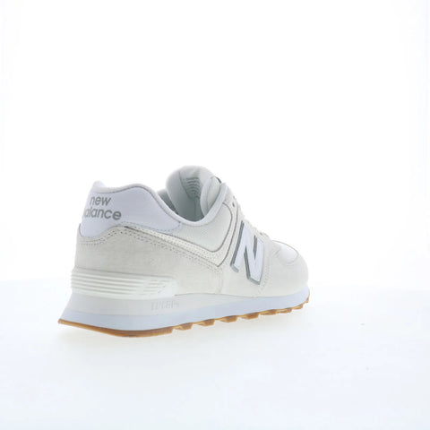 New Balance 574 U574RAD Mens White Suede Lace Up Lifestyle Sneakers Shoes
