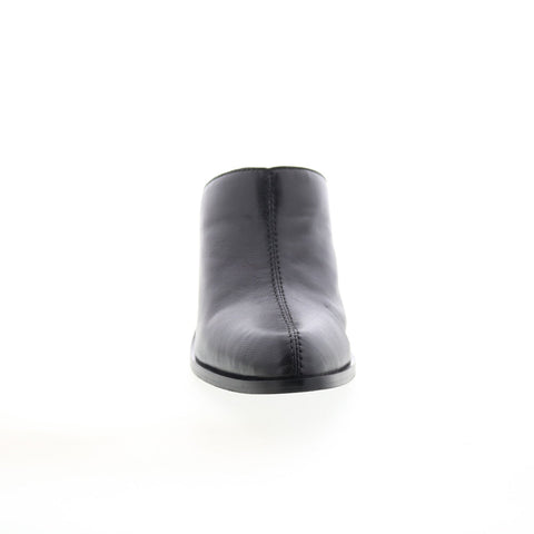 Diba True No Vella 57514 Womens Black Leather Slip On Heeled Sandals Shoes