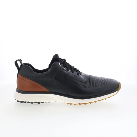 Johnston & Murphy 59-3865 Mens Black Leather Oxfords & Lace Ups Casual Shoes