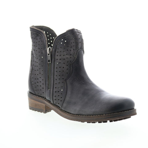 Rawhide 5930 Womens Black Leather Zipper Western Boots