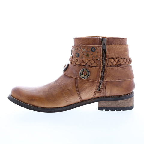Rawhide 5936 Womens Brown Leather Zipper Western Boots