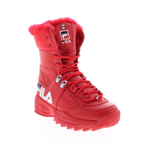 Fila Disruptor Boot 5HM00560-616 Womens Red Leather Casual Dress Boots