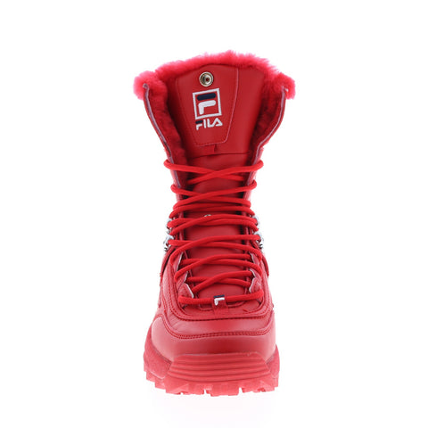 Fila Disruptor Boot 5HM00560-616 Womens Red Leather Casual Dress Boots