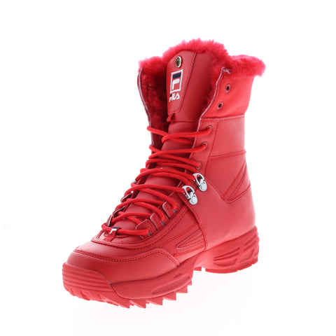 Fila Disruptor Boot 5HM00560-616 Womens Red Leather Casual Dress Boots
