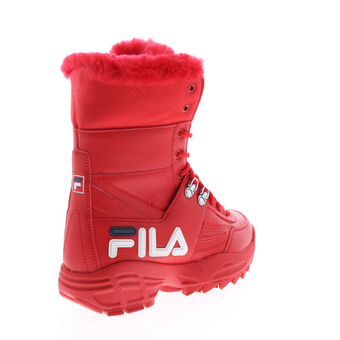Fila Disruptor Boot 5HM00560-616 Womens Red Leather Casual Dress Boots