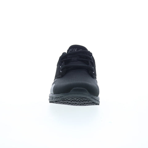 Fila Memory Layers Slip Resistant Water Resistant Womens Black Athletic Work Shoes