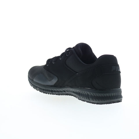 Fila Memory Layers Slip Resistant Water Resistant Womens Black Athletic Work Shoes