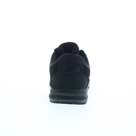 Fila Memory Layers Slip Resistant Water Resistant Womens Black Athletic Work Shoes