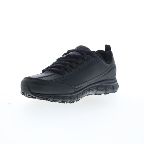 Fila Memory Radiance Slip Resistant Womens Black Athletic Work Shoes